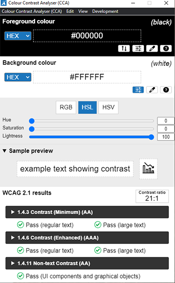 CCA tool example of how it looks