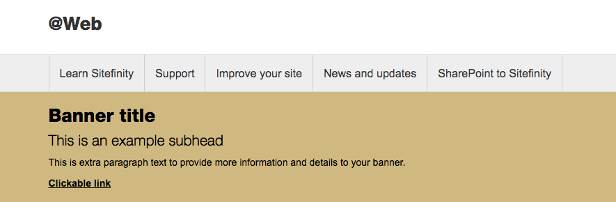 Sitewide banner example