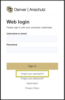 web login - username image