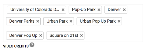 CU Denver YouTube Tags Example