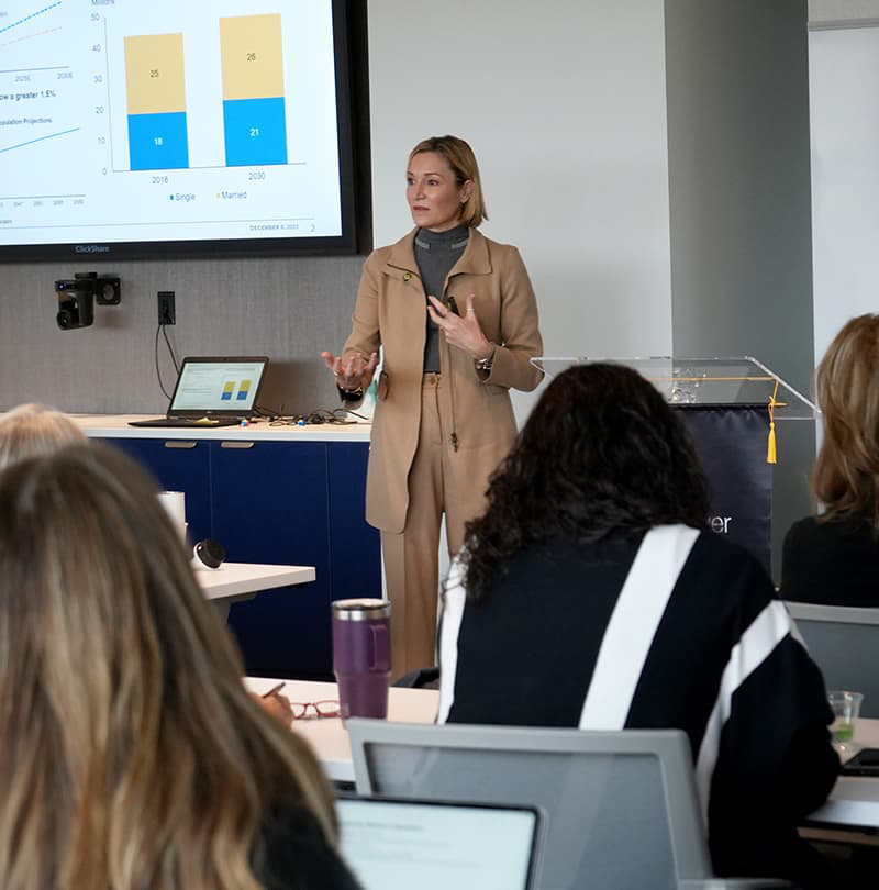 Ellen Zentner speaking to the Empowering Women in Business program participants.