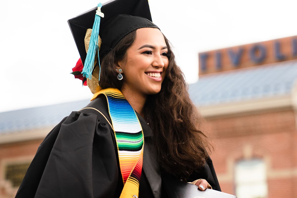 A student at graduation