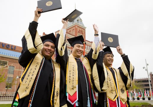 Three first generation graduates celebrate at commencement