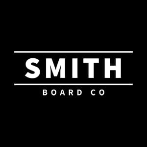 Smith Board Co logo, white lettering on a black background.