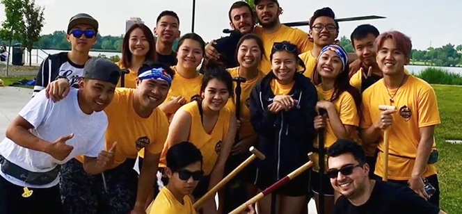 CU Denver Dragon Boat Team posing