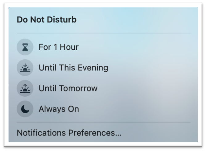 focus assist settings