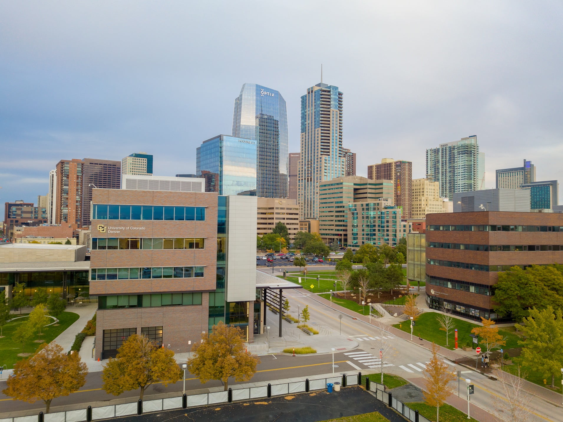 CU Denver Skyline Aerial Photo